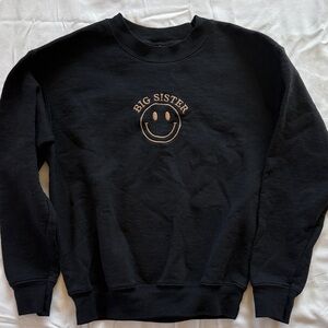 Black Smiley Face Sweater/ BIG SISTER